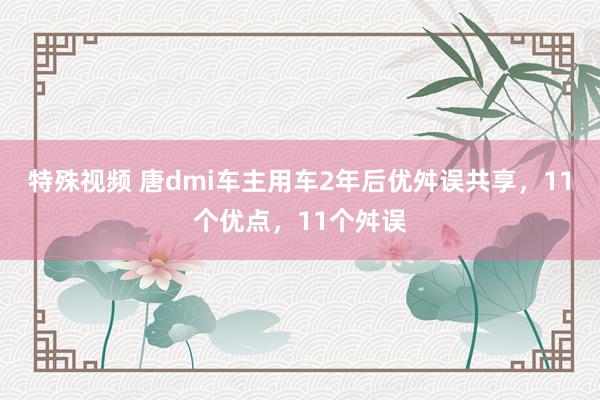 特殊视频 唐dmi车主用车2年后优舛误共享，11个优点，11个舛误