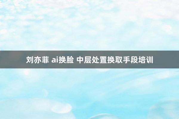 刘亦菲 ai换脸 中层处置换取手段培训