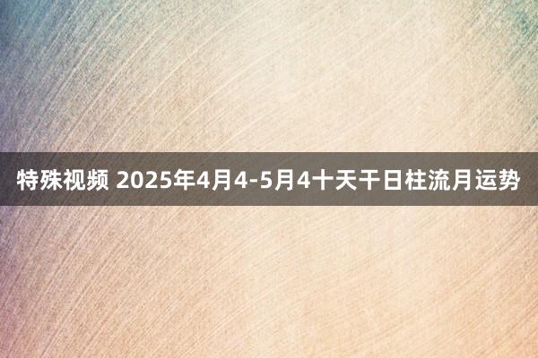 特殊视频 2025年4月4-5月4十天干日柱流月运势